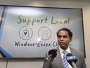 More local people looking for jobs.  In this Oct. 13, 2021, file photo, Rakesh Naidu, CEO and president of the Windsor-Essex Regional Chamber of Commerce, is shown speaking to reporters in Tecumseh.