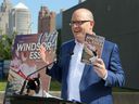 Windsor,Ont.  June 9, 2020. Windsor Mayor Drew Dilkens speaks at the podium during Tourism Windsor Essex Pelee Island press conference where the 2020/2021 Official Visitor Guide was released.  The guide will be distributed across Ontario to promote staycations and road trips to our region.  The 92 page guide features itineraries, superb photography, and stakeholder listings that helped curate authentic content that will inspire travel when it's safe to visit in the future.  See story.