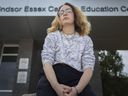 Damien Crowe, a transgender man, pictured outside the Windsor Essex Catholic Education Center on Tuesday, March 30, 2021, has petitioned the Windsor-Essex Catholic District School Board, asking that he be allowed to graduate with his chosen name on his diploma.