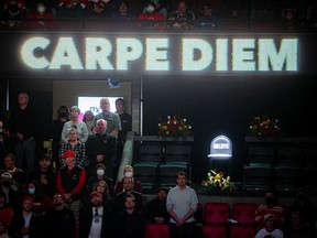 A special video tribute and a chair in his box that sat empty, surrounded by flowers, was a special tribute for the late Eugene Melnyk Sunday April 3, 2022, at the Ottawa Senators home game against the Detroit Red Wings.