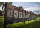 Murals honoring Black history in Paterson Park are seen on Sunday, May 2, 2021.