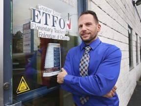 Mario Spagnuolo, president of the Greater Essex chapter of the Elementary Teachers' Federation of Ontario is shown at his Tecumseh office on Wednesday, December 15, 2021.