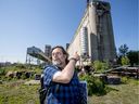 Bernard Vallée talks about the history of the Bridge-Bonaventure district south of downtown while standing in front of Silo No. 5 on Thursday, June 27, 2019.