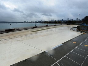 Kits Pool, which will remain closed and may not open this summer due to damage from a January storm, is seen in Vancouver on April 12.