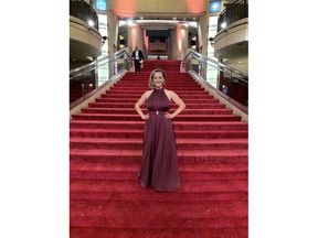 Lauren Selman wearing an UnBelt with her gown on the red carpet at this year's Academy Awards.