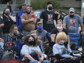 Attendees of a Windsor vigil for missing and murdered individuals, held Sept.  15, 2021.