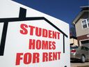 A rental sign targeting students in the 300 block of Rankin Avenue near the University of Windsor is shown Friday, March 5, 2021. City council has voted to begin a landlord licensing program.