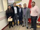 The Medicap leadership team are shown on Feb, 7, 2022. From left to right Hema Patel (president), Mani Patel (director of operations), Rahul Rajpura (manager of business operations), Parag Patel (manager of production and R and D ) and Sunil Patel (manager business development).