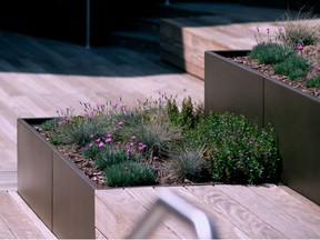 Create various levels in your garden with an integrated potting system.  Green Theory's Join Planter System, www.GreenTheoryDesign.com