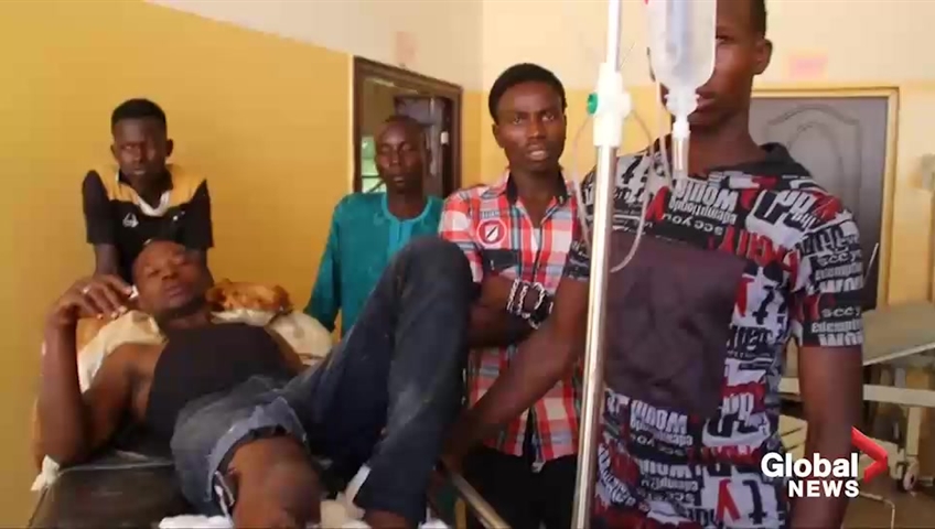 Click to play video: 'Triple suicide bombing in Nigeria leaves at least 30 dead'
