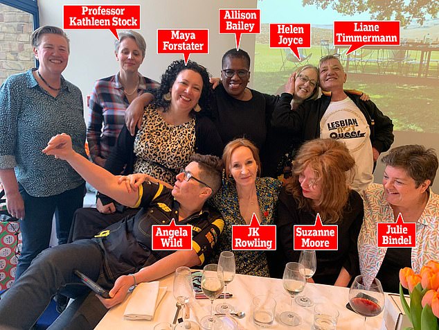Prominent feminists and women's activists hosted by Mrs Rowling for a self-confessed drunken luncheon to support the 'Respect My Sex' campaign earlier this month.