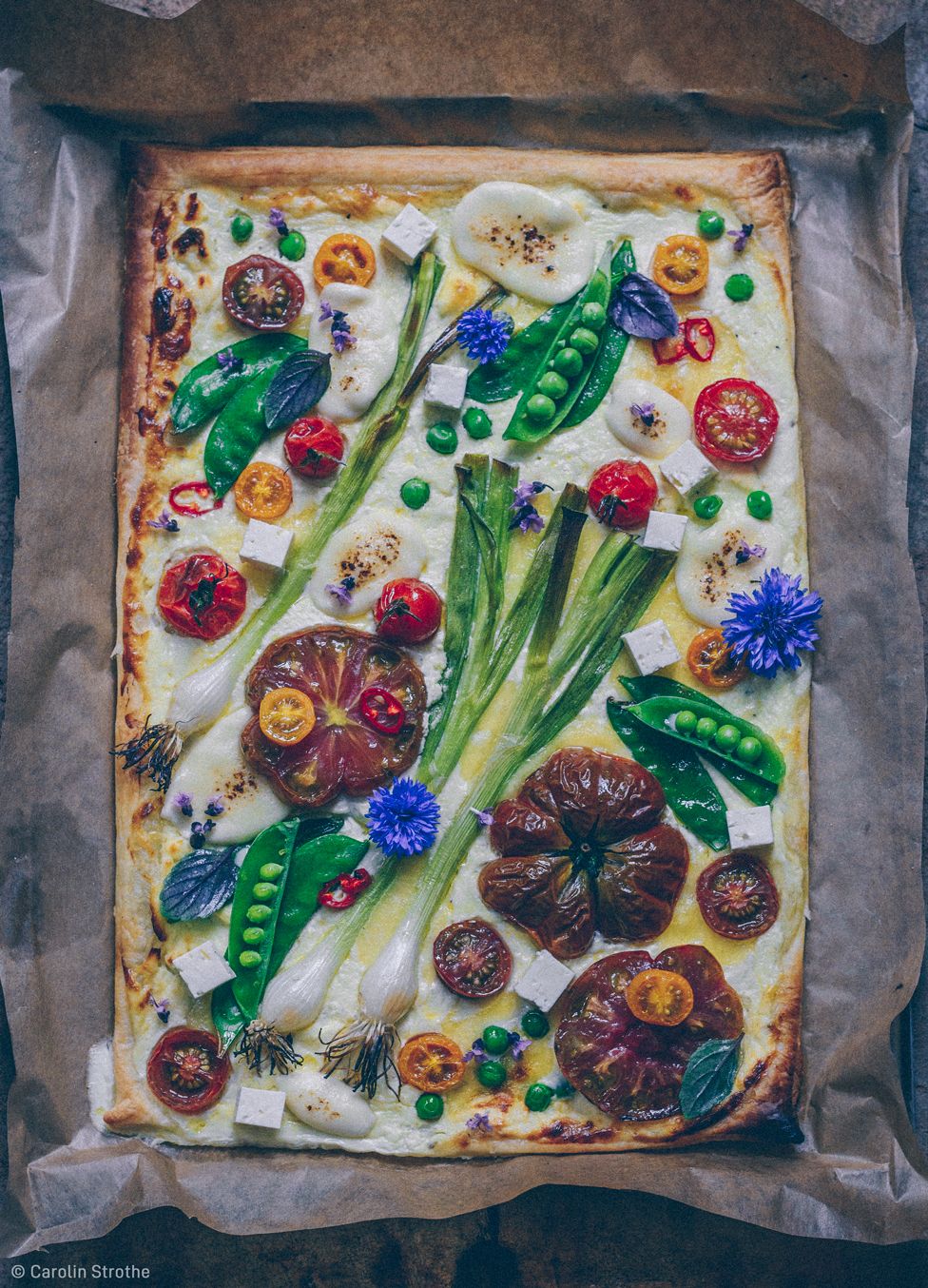 colorful vegetable tart
