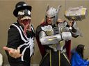 Nicolas Naredo, left, and Jonathan Le Guedard were dressed as Steampunk Venom and Thor, respectively, at 2014's Comiccon at the Palais des congrès.