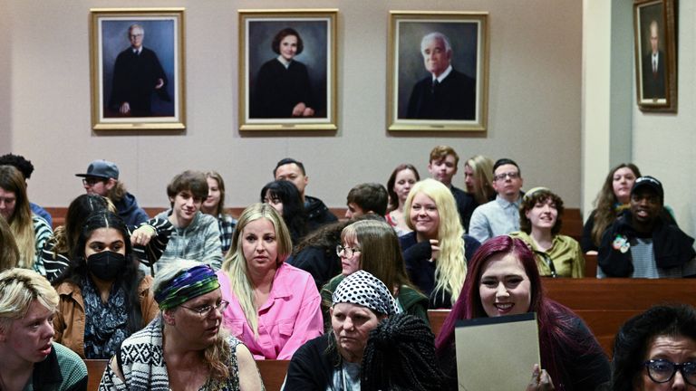 Colorful Johnny Depp fans fill the courtroom