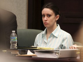 In this May 26, 2011, file photo, Casey Anthony appears in court during her trial at the Orange County Courthouse in Orlando, Fla. (Red Huber/Orlando Sentinel via AP, Pool, File)