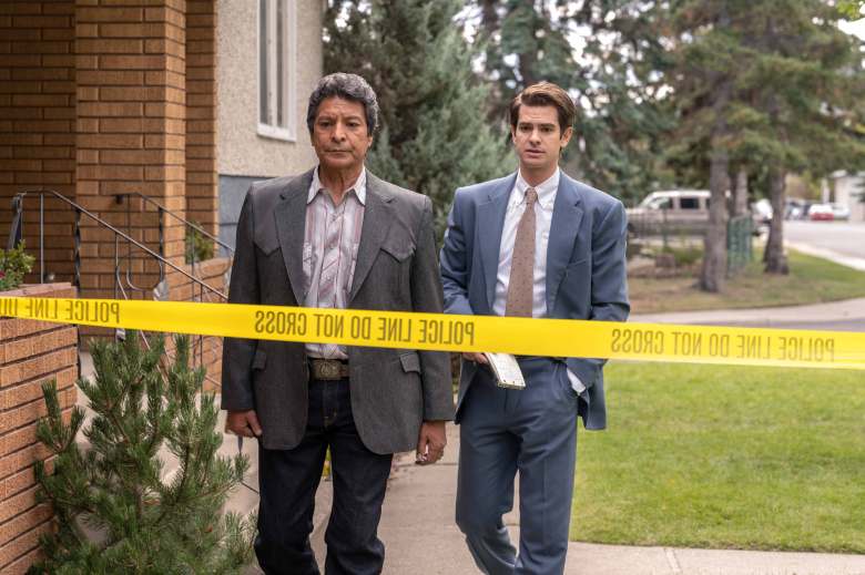 UNDER THE BANNER OF HEAVEN — “Rightful Place” Episode 2 (Airs Thursday, April 28th) — Pictured: (l-r) Gil Birmingham as Bill Taba, Andrew Garfield as Jeb Pyre. CR: Michelle Faye/FX
