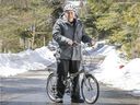 Robert (Bicycle Bob) Silverman outside his home in Val-David, north of Montreal, on April 13, 2016. He died Sunday afternoon at the age of 88.