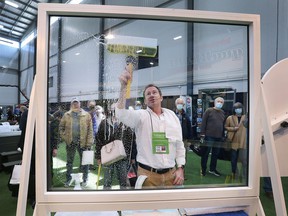 Mark Holman demonstrates the AquaBLADE at the 38th annual Windsor Home and Garden Show at the Central Park Athletics on Friday, April 29, 2022.