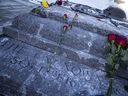 Remembrances were left at the Tomb of the Unknown Soldier in late January after a video of a protester dancing on it emerged during protests against vaccine mandates in Ottawa on the weekend.