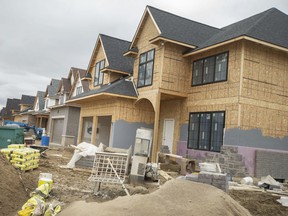 Construction of homes is seen on Christine Avenue in Belle River, on Thursday, March 31, 2022.