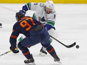 Is Canuck JT Miller going for the century point mark in the team's 82nd and final game of the regular season against Connor McDavid and the Oilers?