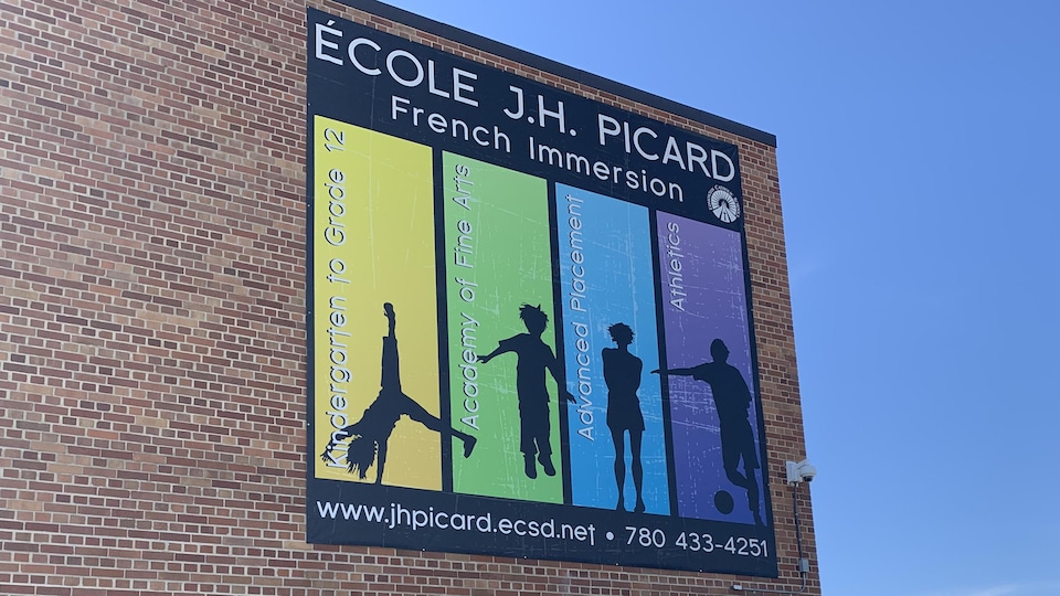 The sign of École JH Picard in Edmonton.