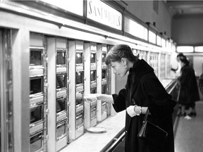 Actress Audrey Hepburn at the New York City Automat in 1951.