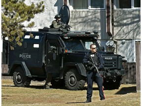 Edmonton Police Service tactical unit responded to a call in Edmonton on April 23, 2018.