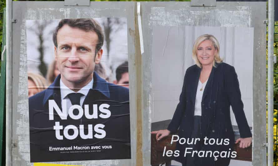 Campaign posters displayed at Henin-Beaumont, in Pas-de-Calais.