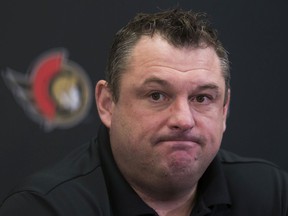 Senators head coach DJ Smith says he talks frequently with general manager Pierre Dorion and that it's Dorion's job to decide what changes need to be made to the team's roster.