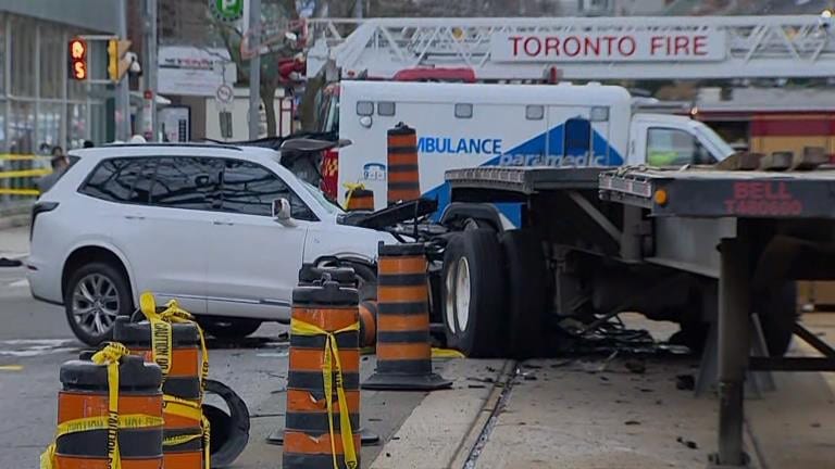 At least three people without vital signs after a crash on Lake Shore Boulevard in Mimico.
