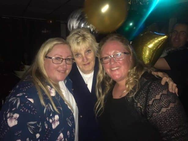 Mary Colgan, 43, pictured with her mother Mary Colgan and her twin sister Ann Colgan.