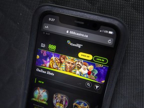 An iGaming site on a smart phone is seen on Tuesday, April 5, 2022.