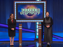 Host Mayim Bialik and Toronto tutor Mattea Roach, who will compete on Jeopardy!  in a show that airs on Tuesday night. 