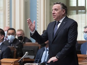 "If Quebec is bilingual, unfortunately the attraction in North America to English will be so strong it will be a matter of time before we don't speak French in Quebec," Premier Francois Legault said Tuesday.