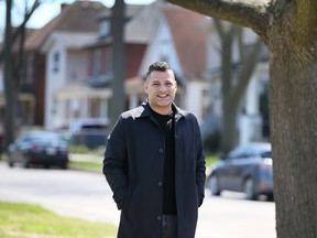 Windsor Coun.  Fred Francis is shown on a residential street on Thursday, April 21, 2022. City council is considering a residential rental licensing bylaw.