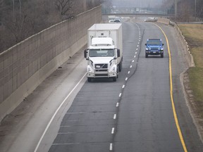 Eastbound traffic on EC Row Expressway, where the next phase of $10 million in upgrades is set to begin, is seen on Wednesday, April 6, 2022.
