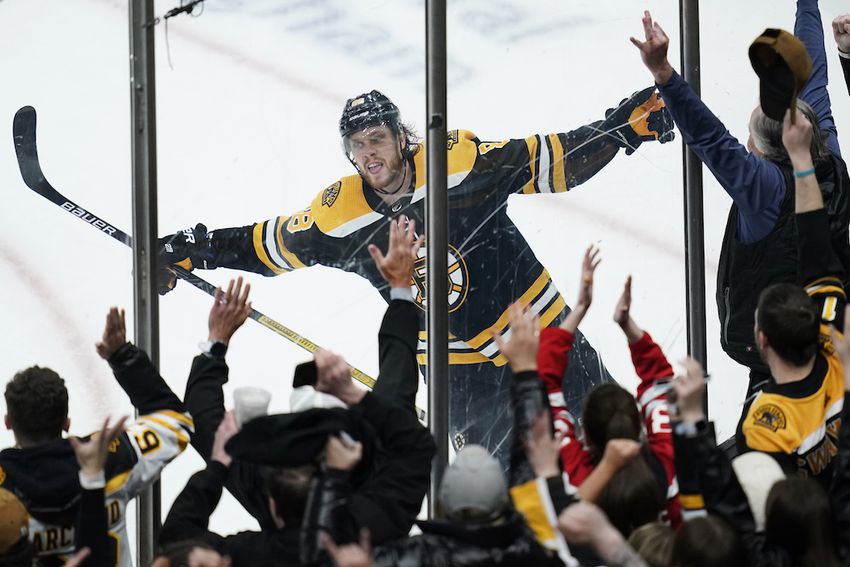 David Pastrnak has reignited Boston's offense since returning from an undisclosed injury.  Photo by Charles Krupa/AP.