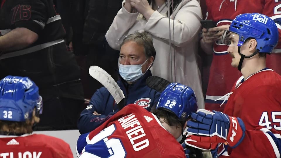 Pierre Gervais is behind the bench for the Canadiens