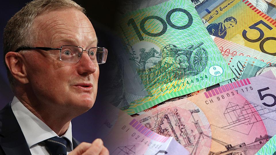 RBA Governor Philip Lowe and the Australian currency.