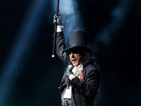 Alice Cooper performs in concert at the Jubilee Auditorium in Edmonton, Tuesday, April 12.
