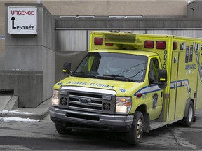Ambulance leaves Notre-Dame hospital in Montreal.