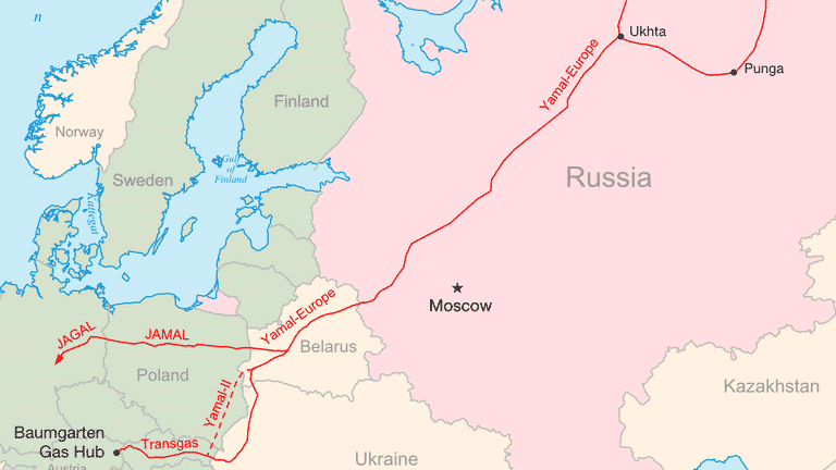 The Yamal pipeline connects the Russian natural gas fields with Poland and Germany.  Photo: Sam Bailey