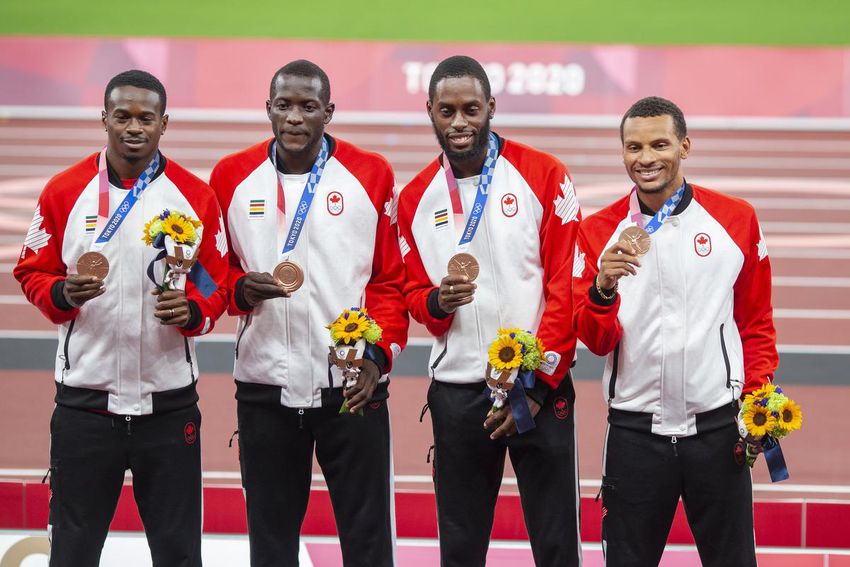 Canada's 4x100 men's relay team in Tokyo — Aaron Brown, Jerome Blake, Brendon Rodney and Andre De Grasse — will be upgraded from bronze to silver after the team from Great Britain, which finished second, was asked to return its medals because of a doping violation .