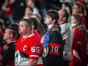 A special video tribute and a chair in his box that sat empty, surrounded by flowers, was a special tribute for the late Eugene Melnyk Sunday April 3, 2022, at the Ottawa Senators home game against the Detroit Red Wings.