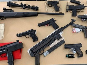Vancouver police displayed an extensive collection of fake guns that had been seized during the first six months of 2020, noting seizures of replica firearms were up 107 per cent compared to the same period in 2018. Many are seized by police from individuals committing other offences.