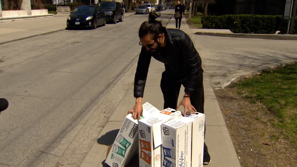University of Toronto students buy food and drinks in bulk to spend their leftover meal plan dollars.