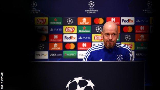 Erik Ten Hag speaks during a press conference