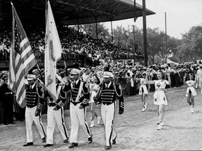 Old Jackson Park stands were packed July 31, 1950, for Emancipation Day celebrations.