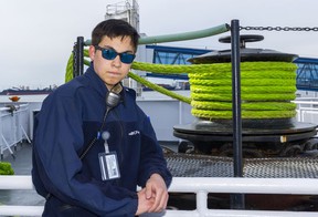 Joshua Yeung, 18, started work in early April as a deckhand on the BC ferry Spirit of Vancouver Island.